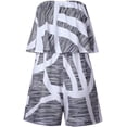 thumbnail image 2 of Women's Strapless Off Shoulder Printed Beachwear Short Rompers Jumpsuits, 2 of 4