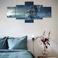 thumbnail image 1 of TISHIRON 5PCS Framed Canvas Wall Art Set,50"x24" Ship Night Landscape Canvas Art Decor, 1 of 7