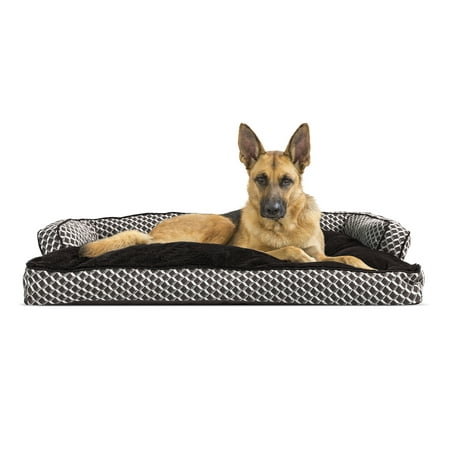 Comfy Pet Couch - FurHaven Pet Dog Bed | Plush & Decor Comfy Couch Pillow Sofa-Style Couch Pet Bed for Dogs & Cats, Diamond Brown, Jumbo