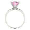 thumbnail image 4 of Solitaire Engagement Ring for Women - 2.5ct Simulated Pink Diamond in 14K White Gold Promise Ring, 4 of 6