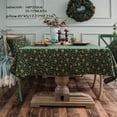 thumbnail image 2 of Cubierta de mesa con estampado de oro navideño, mantel temático para festivales navideños, decoración del hogar, verde, 4 piezas de funda de almohada Scienceny HA9102-01B, 2 of 7