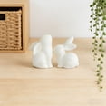 thumbnail image 4 of Ceramic Bunny Figurine Pair, White Pink Rabbit Ornament for Living Room, Pair of Cute Ceramic Bunny Figurines, Elegant Decor for Living Room Study Shelf, Housewarming Opening Gift, 4 of 8