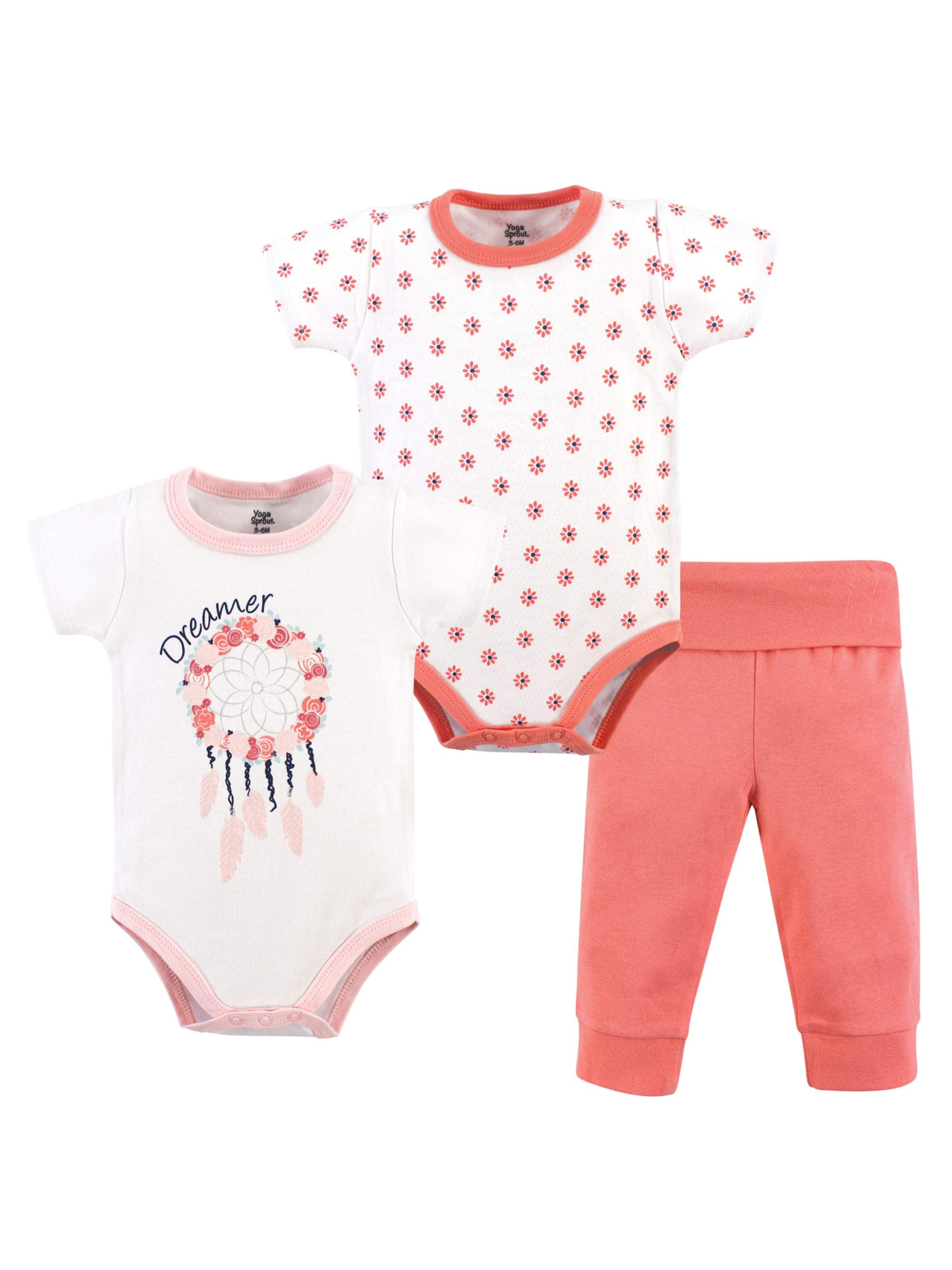 Yoga Sprout Baby Girl Cotton Layette Set, Dream Catcher, 36 Months