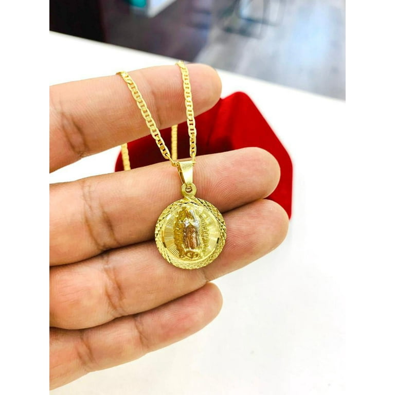 Gold guadalupe shop necklace