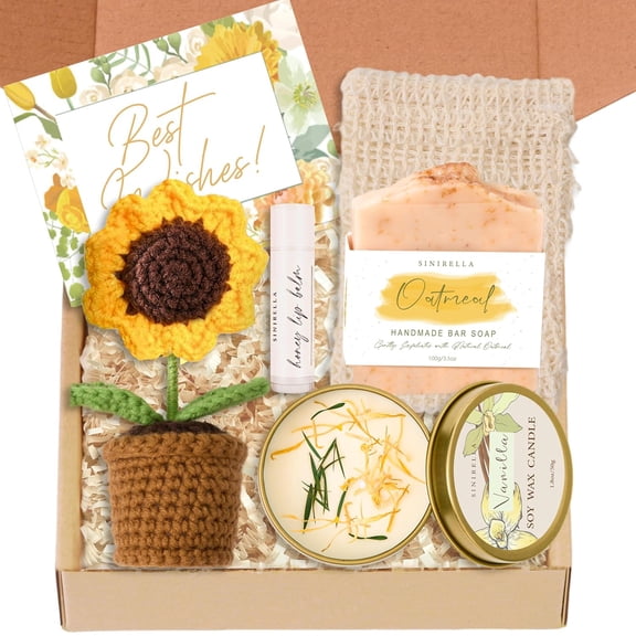 Self Care Gift Basket for Women, Get Well and Thinking of You Spa Care Package for Mom, Sister, Friend, Teacher and Wife, Pink Box