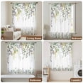 thumbnail image 5 of Eucalyptus Semi Sheer Curtains Drapes for Living Room, Bedroom, French Doors Window 45 Inches Long, Sage Green Botanical Weeping Leaf Rod Pocket Chiffon Curtain Drapery Voile Draperies Panel, 5 of 8