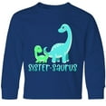 thumbnail image 3 of Inktastic Sister-saurus Cute Brontosaurus Family Long Sleeve Youth T-Shirt, 3 of 5
