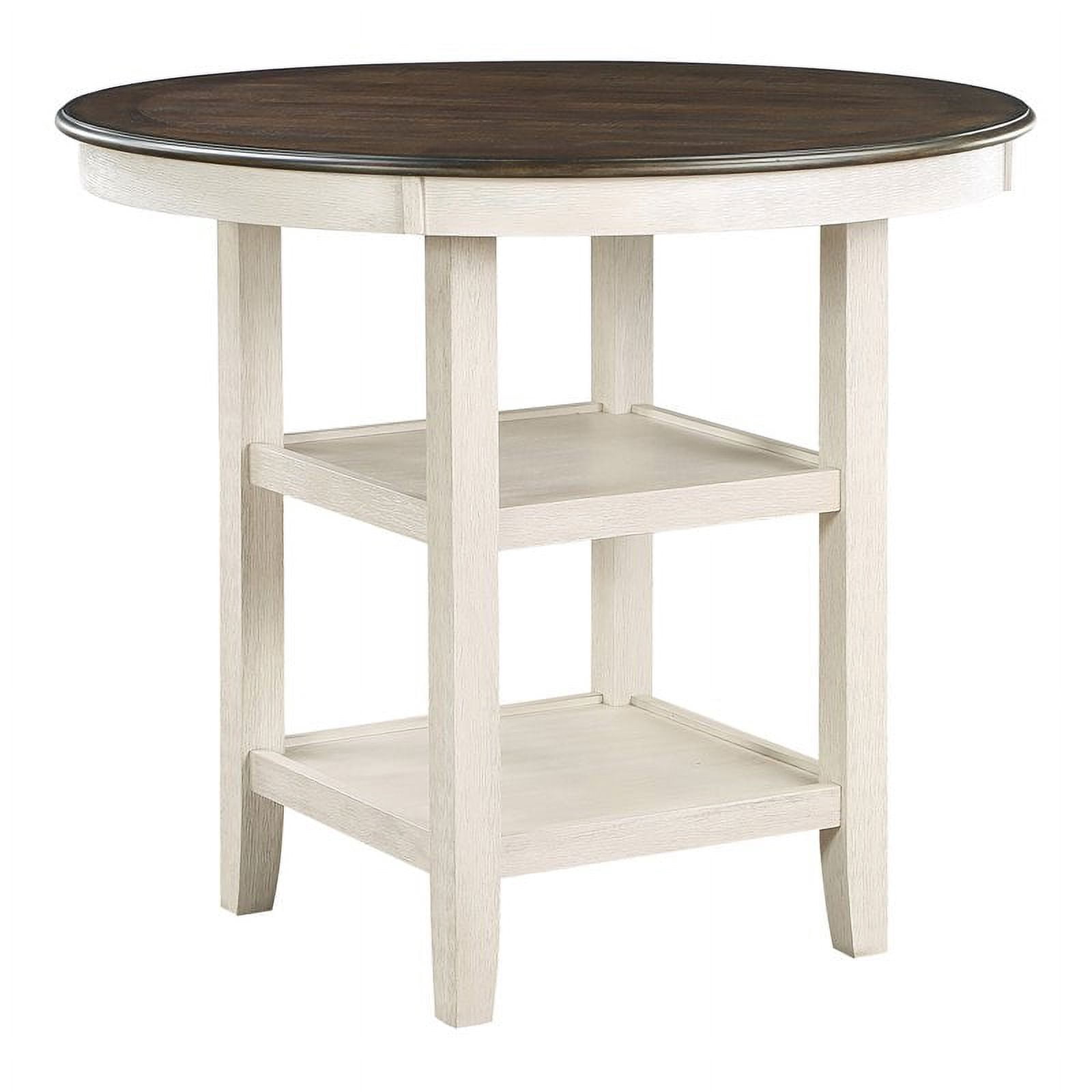 Lexicon Transitional Wood Counter Height Dining Room Table in Brown/White