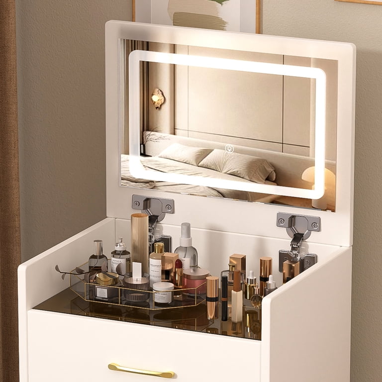 american dressing table designs American Style Vanity With Hidden Organizer