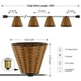 thumbnail image 3 of JONATHAN Y Payton 10-Light Indoor/Outdoor 10 ft. Classic Cottage LED G40 Faux-Rattan Shaded String Lights, Brown, 3 of 7