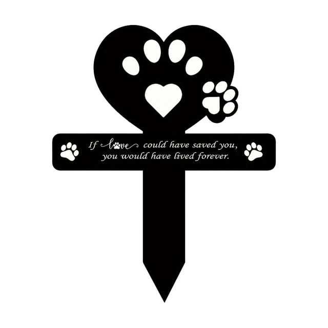 Dog and Cat Cross Commemorative Pet Loss Commemorative Plaque Outdoor Pet Commemorative Garden Decoration