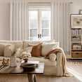 thumbnail image 3 of PinesC Natural Linen Curtains 72 Inch Length 2 Panels for Living Room Rod Pocket Light Filtering Textured Fall Window Drapes for Bedroom Dining Office Back Tab, 52 X 72 Inch, 3 of 5