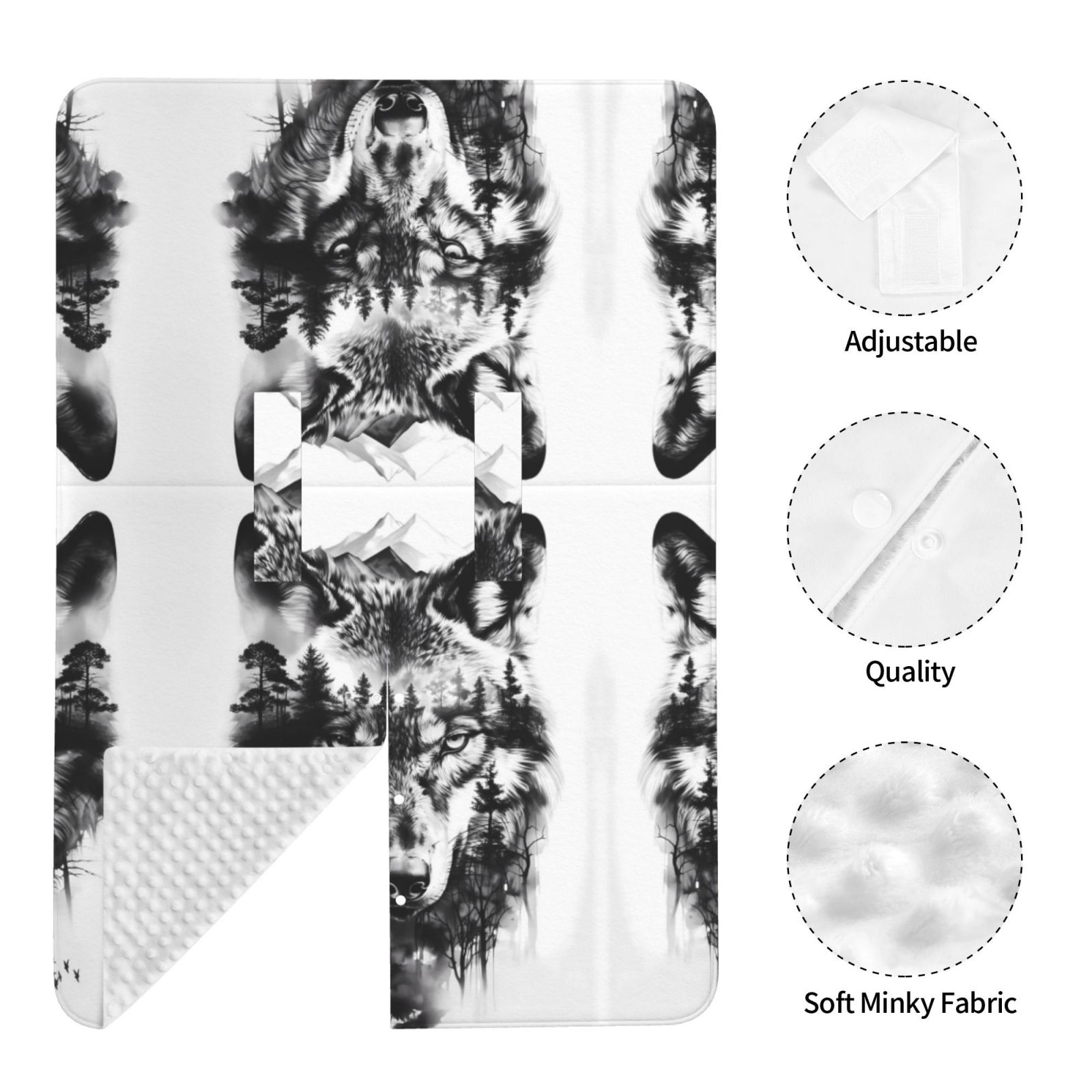 Car Seat Cover Baby - Majestic Wolf Landscape Breathable Infant Car Seat Cover for Baby Carseat, Lightweight Comfort Baby Essentials Must Haves Newborn Stuff for Girl Boy
