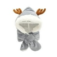 thumbnail image 2 of Esaierr Kids Toddler Winter Hat Scarf Set for Boys Girls Warm Earflaps Beanie Hat Scarf Gloves Set Knit Elk Antlers Hat 2-8 Years, 2 of 8