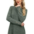 thumbnail image 6 of Autumn Winter Office Women Dresses 2025 Women's Clothing Casual Button Long Sleeve Medium Long Styles Loose Simplicity Dress Date Night Streetwear Vestidos Mint Green L, 6 of 6
