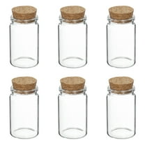Uxcell 6Pcs Mini Glass Bottles with Cork Stoppers, 40ml Small Clear Bottles Glass Empty Jars Vials for DIY Crafts Party Wedding Decor Favors