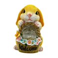 thumbnail image 4 of Figura de conejo de Pascua, estatua solar de jardín con luces, figura iluminada, miniatura de granja. Amarillo, 4 of 9
