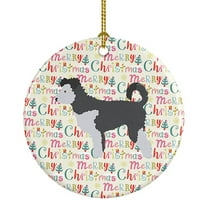 Pumi Merry Christmas Ceramic Ornament 2.8 in x 2.8 in