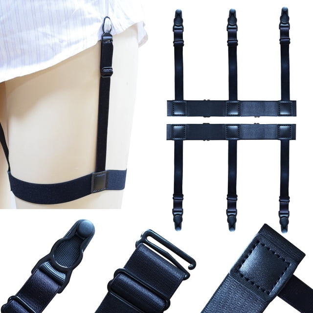 1 par de soportes para camisas para hombre, elásticos, con cierre antideslizante, cuellos ajustables