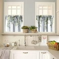 thumbnail image 2 of Vintage Watercolor Floral Valance Leaf Curtains Spring Plants Kids Bedroom Decorate Blackout Window Treatment for Living Room Kitchen Cafe Home Decor Window Drapes 54x18 Inch + 27x36 Inch X 2, 2 of 5