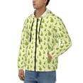 thumbnail image 3 of Goofa Green Pears1 Pattern Mens Full-zip Hoodie, Zip-up Pullover Hooded Sweatshirt, Kangaroo Pocket Hoodie Ideal for Daily Wear, Travel, and Home-3X-Large, 3 of 5