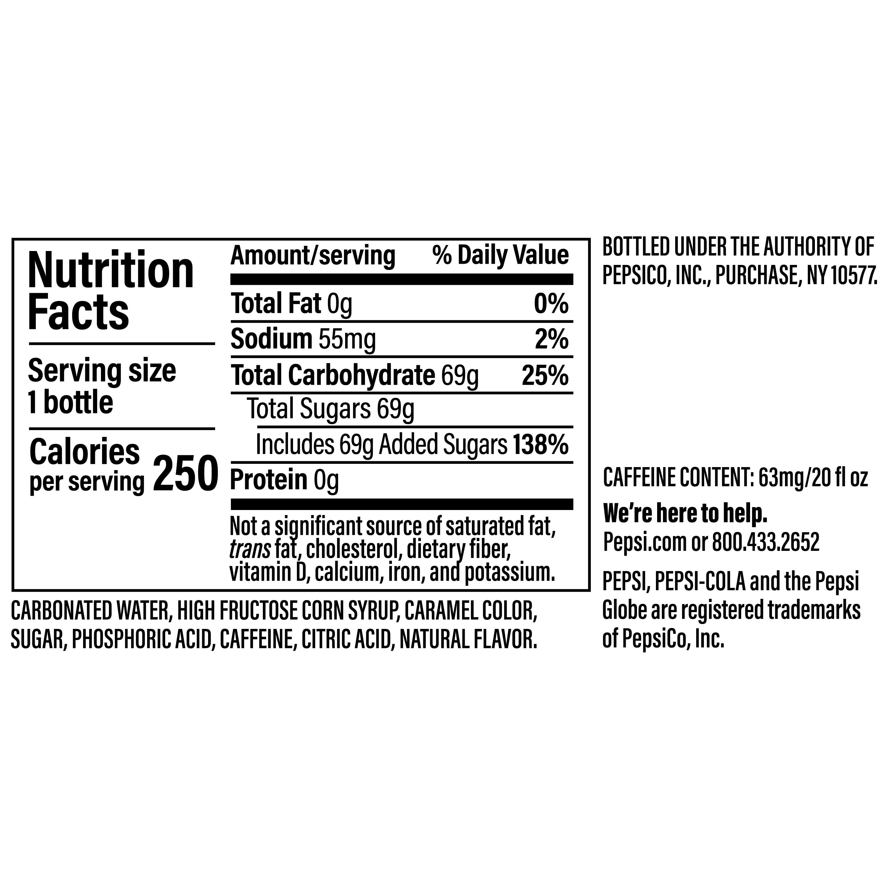 (5 pack) Pepsi Cola Soda Pop, 20 fl oz Bottle