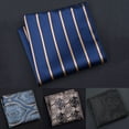 thumbnail image 1 of Pocket Square Vintage Pattern Breathable Men Striped Paisley Handkerchief for Wedding, 1 of 7