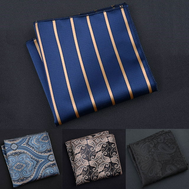 Pocket Square Vintage Pattern Breathable Men Striped Paisley Handkerchief for Wedding