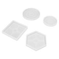 thumbnail image 1 of Moldes De Posavasos De Resina, Molde De Posavasos De Silicona, 4 Piezas, Hexágono Cuadrado, Redondo, Antideformación, Fácil De Desmoldar Para Decoración Del Hogar Para ANGGREK DIY Coaster Silicone Mold, 1 of 8