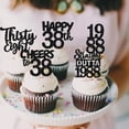 thumbnail image 2 of 30PCS Black 38th Birthday Cupcake Toppers Glitter Thirty Eight Happy 38th Straight Outta 1988 Cupcake Picks for Cheers to 38 Years Birthday Wedding Anniversary Party Cake Decorations Supplies, 2 of 10