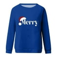 thumbnail image 4 of Raglan Sleeve Sweatshirts Tops for Women 2025 Merry Letter Print Christmas Shirts Long Sleeve Crewneck Pullover (L, Blue 02), 4 of 4