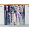 thumbnail image 2 of Purple Lavender Small Sink Skirt 10"Wx11"L,Dustproof Under Sink Curtain with Self Adhesive Tape,Butterfly Flower Abstract Brush Artwork Cabinet Curtain Cover for Bathroom Vanity,Kitchen Storage Shelf, 2 of 9
