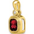 thumbnail image 5 of 14K Yellow Gold Cushion Garnet And Diamond Pendant (Width 9) (Length 16.5) - Jbsp, 5 of 5