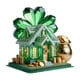 thumbnail image 3 of Adorno de mesa acrílico elegante de cuatro hojas de cristal verde plano para el Día de San Patricio., 3 of 5