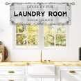 thumbnail image 2 of Wooden Farmhouse Laundry Room Curtain Valance for Window Treatments Vintage Barn Rod Pocket Treatment Rustic Country Grey White Window Drapes for Bathroom 1 Panel (52x18 Inch), 2 of 5