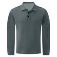 thumbnail image 5 of Breeze Polo Shirts for Men Long Sleeve Belly Collared Textured Shirt | Stretchy quick dry golf casual cool tops, button down wearbreeze mens polo Light Gray 7XL, 5 of 6