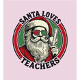 thumbnail image 2 of Santa Loves Teachers Women's Pink Crew Neck Short Sleeve Crop Tee-XS, 2 of 2