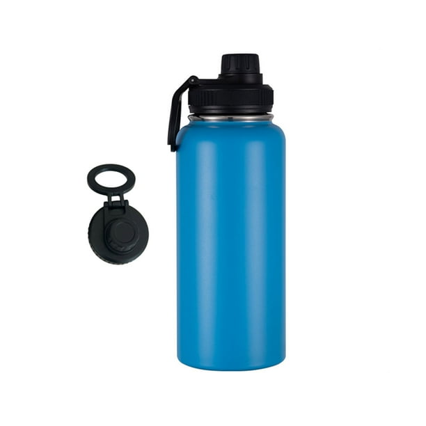 Billuyoard Botella de agua deportiva de acero inoxidable, tapa a prueba de fugas, tecnología aislada, termo duradero, elegante Teteras azul Beber Directo
