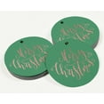 thumbnail image 3 of Inkdotpot 50 Pack Merry Christmas Favor Paper Tags Craft Real Rose Gold Foil Hang Tags, 3 of 7