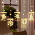 thumbnail image 4 of Luz decorativa navideña para ventana, luces de cadena de fondo para exteriores, interiores, ventanas, camino, patio, dormitorio, fiesta, pared de vacaciones, blanco cálido Zhivalor  OTTO-LD-221137-3, 4 of 6