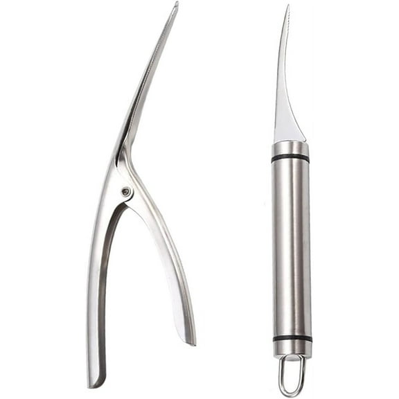 (2 Pack) Stainless Steel Shrimp Line Knife Shrimp Peeler, Shrimp line tool Easily Remove Fish Scales shrimp shells Feather for Kitchen Tools