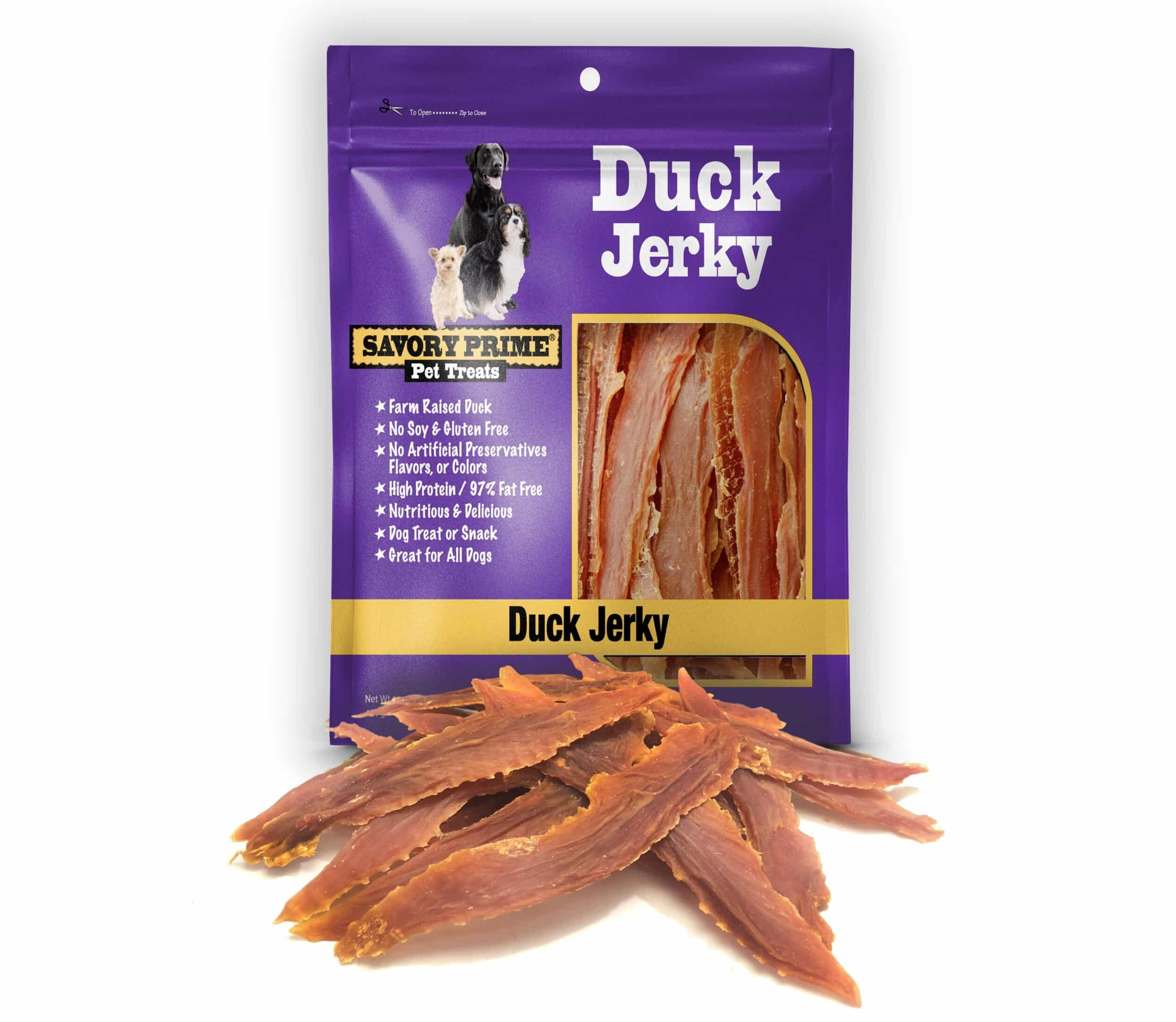 Savory Prime 401 Natural Duck Jerky Dog Treats, 16-oz