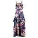 thumbnail image 4 of 2PCS Chiffon Floral Print Crop Top Maxi Falda Volantes Cintura alta Boho Holiday Sexy Vestido Irfora Falda corta, 4 of 7