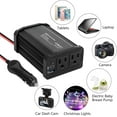 thumbnail image 6 of 300W Car Power Inverter DC 12V to 110V AC for Vehicles Converter USB-C PD65W/18W Fast Charging Ports Car Charger Adapter (Black), 6 of 14