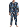 thumbnail image 3 of Honeii Space Dog Pattern Mens Pajamas Set,2pcs Men's Lounge Long Sleeve Sleep Shirt and Pajama Bottoms Sleepwear Set,Mens Pjs Sets-XX-Large, 3 of 7