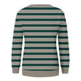 thumbnail image 5 of Women Oversized Striped Color Block Long Sleeve Crew Neck Sweatshirt Casual Loose Pullover Shirt Casual Top, 5 of 5