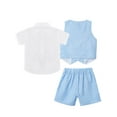 thumbnail image 2 of iiniim Toddler Boys Gentleman Outfits Suits Kids Bow Tie Dress Shirt + Shorts + Vest Coat Clothes Set, 2 of 7