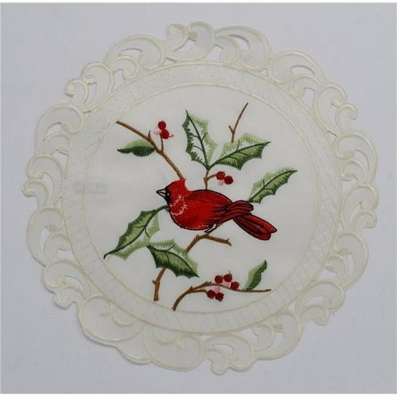 Sinobrite H9368-012 12 in. Cardinal on Holy Doily