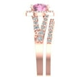 thumbnail image 3 of 2.32 ct Brilliant Round Cut Pink Zircon 18K Rose Gold Halo Solitaire with Accents Engagement Bridal Wedding Ring Band Set size 5.75, 3 of 7