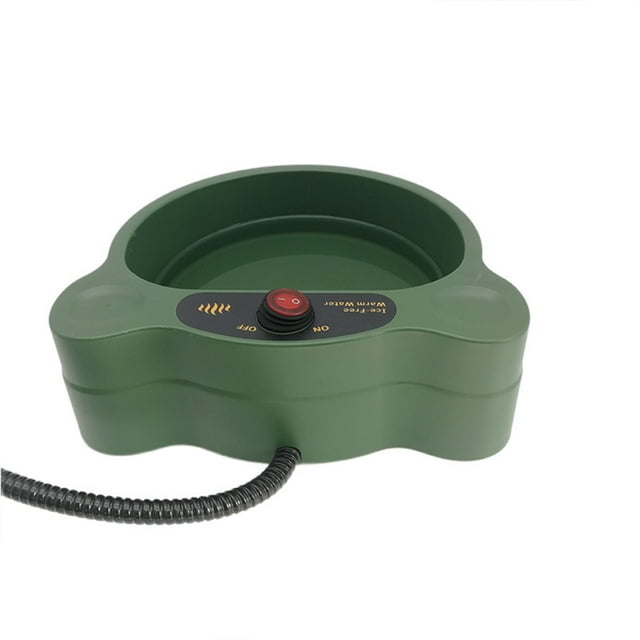 Cuenco De Agua Eléctrico Para Perros, Cuenco Calentado Verde Para Perros, Para Mascotas